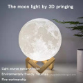 1PCs Rechargeable Moon Lamp Night Light Touch Switch 3 Color Change 3D Print Lamp Moon Bedroom Bookcase Creative Night Lights